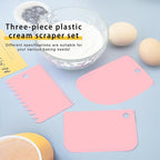 Offset Spatula Set with Pink Cake Scrapers, 3 Pack Angled Frosting Spatulas (6, 8, 10 inch) & 3 Cake Smoother Scrapers, Stainless Steel Icing Spatula for Cake Decorating, Baking & Pastry