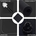Coffee Tamper Mat for Portafilter - Silicone Tamping Pad -Espresso Machine Accessories (Black)