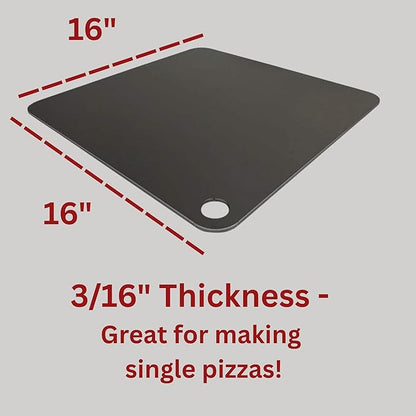 ThermiChef 16" by 16" Pizza Steel (3/16" Standard Thickness) - Multipurpose Cooking Steel for Ovens & Grills - Made in the USA