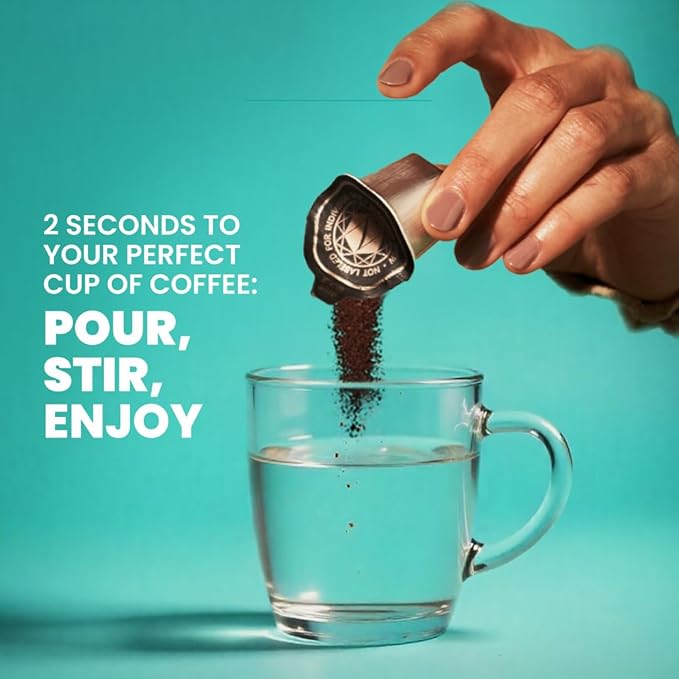 Luxury Instant Espresso - 160mg Caffeine, Hot or Iced Instant Coffees, Cold Brew Coffee, Double Shot Espresso, 12 Counts, 100% Arabica, Sugar Free, No Additives - Original Diamond Brew