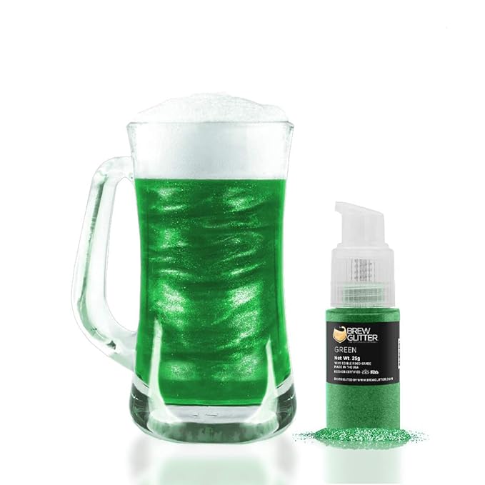 Brew Glitter - Green (25g 1x Pump) | Edible Glitter for Cocktails, Mocktails and Beverages