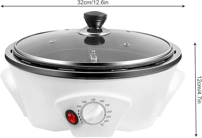 500g Coffee Roaster 800W Electric Coffee Bean Roaster with Non-stick Pan, 32℉-464℉ Temperature Adjustable Auto-matic Nuts Coffee Bean Roaster for Homes, Cafes, Hotels 110V