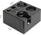 IKAPE ABS Espresso Knock Box, 7 in 1 Coffee Organizer Box Fit for Storage 51, 54, 58MM Espresso Tamper, Distributor, Portafilter & Puck Screen Accessories(Black)