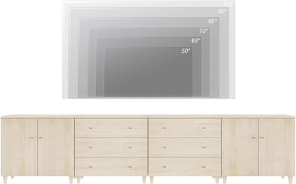 WAMPAT TV Stand Cabinets for 120+ Inches TVs, 4-in-1 Wood Media Console Table - Image 4