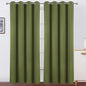 Blackout Curtains 52 x 90 Inch Long Olive Green Curtains Set of 2 Panels Room by Lemomo