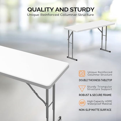VINGLI 4 FT Narrow Folding Table, Home Work - Image 4