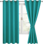Blackout Curtains for Bedroom, Peacock Teal, 52 x 63 Inch, 2 Panels | Thermal by Hiasan