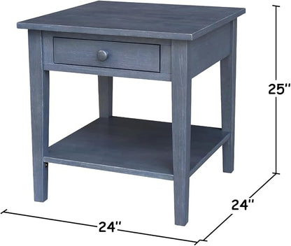 IC INTERNATIONAL CONCEPTS Spencer Gray Wood End Table - Image 3