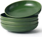HAPPY KIT Pasta Bowls 42 Oz, Stoneware Reactive Glaze Serving Bowl Set of 4, 9'' Large Salad Bowls for Fruits, Noodle, Dinner, House-warming Wedding Present, Emerald Green
