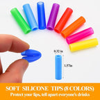 Lazycorner 16 Pcs Metal Straw Reusable 8.5" 10.5" 6mm Stainless Steel Straws for Tumblers 20oz-32oz, Rainbow Drinking Straws with Silicone Tips, 4 Straw Cleaner Brush, 1 Travel Case