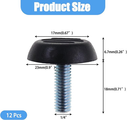 1/4-20 UNC Thread Adjustable Furniture Levelers Table Feet Screw in Threaded - Image 2