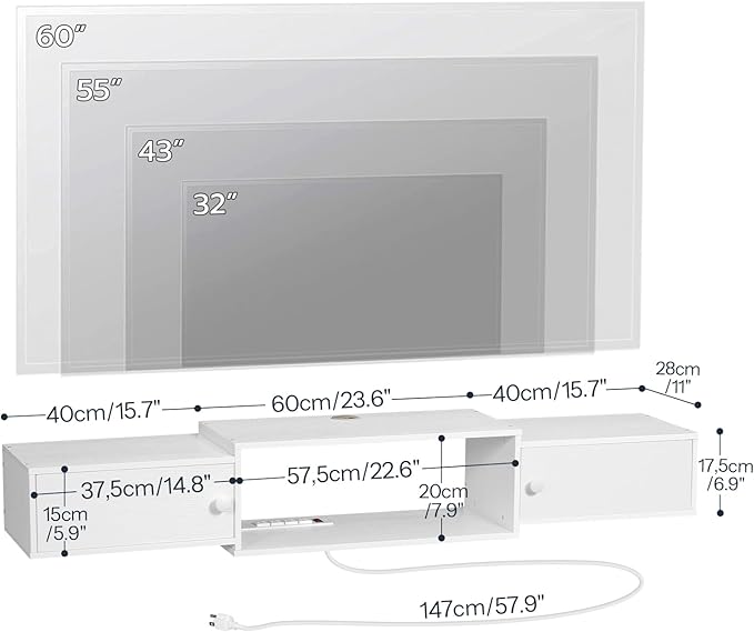 HOOBRO 55" Floating TV Stand - Image 2