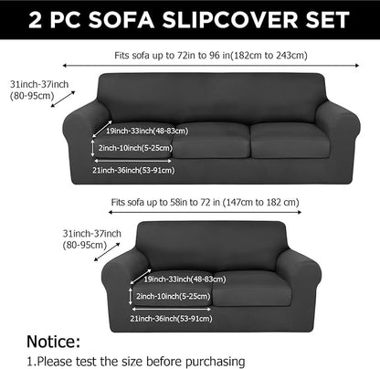 HunnmingRe Sofa Covers for 3 Cushion Couch Stretch Sofa and Loveseat Covers Set - Image 2