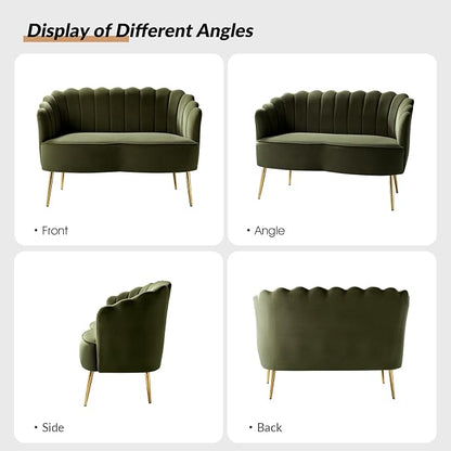 HULALA HOME Modern Velvet Loveseat Sofa - Image 5