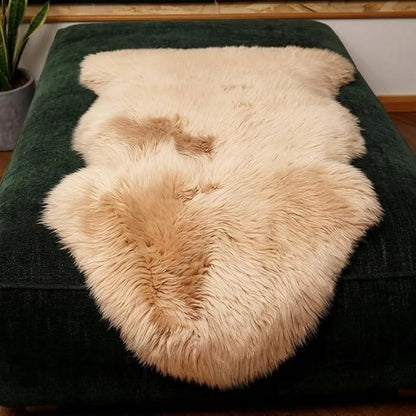 IRIWOOL Premium Genuine Fur Sheepskin Rug Real Australia Sheepskin Natural - Image 2