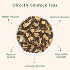 VAHDAM, Ginger Masala Chai Tea (50+ Cups,3.53oz) Authentic Indian Ginger Tea | Spiced Chai Tea Loose Leaf | Brew Hot, Iced Or Chai Latte | Vacuum Sealed Pack