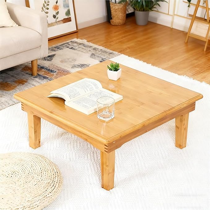 SH-tables Folding Japanese-Style Square Bamboo Table - Image 6