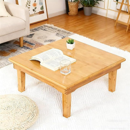 SH-tables Folding Japanese-Style Square Bamboo Table - Image 6