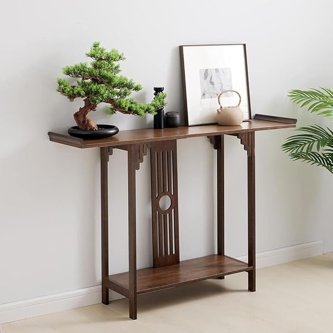 Japanese Style Console Table, Bamboo Accent Table - Image 3