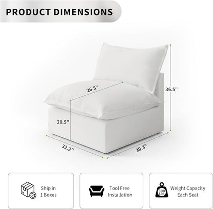 Waterproof Cloud Sectional Couches, Down Filled Sofa - Image 2