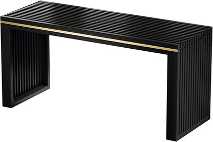 Bamboo Indoor Long Dining Bench, Outdoor Modern Wood Benches 35 Inch Bamboo by Unknown