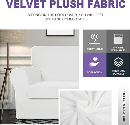 ZNSAYOTX Oversized Velvet 3 Piece Couch Cover - Image 3