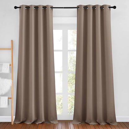 NICETOWN Cappuccino Blackout Bedroom Curtains 96 inches Long, Grommet Thermal by NICETOWN