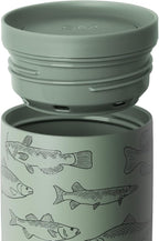 Simple Modern Father's Day Signature Voyager | 16oz Travel Coffee Mug Tumbler with 360° Lid | Gifts for Dad, Him | Ceramic-Lined Insulated Stainless Steel Cold Brew Iced Coffee Cup | Fish On