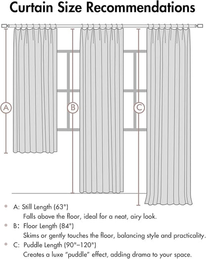 MIULEE Natural Pinch Pleated 100% Blackout Linen Curtains 40x92 Inches | Room - Image 9
