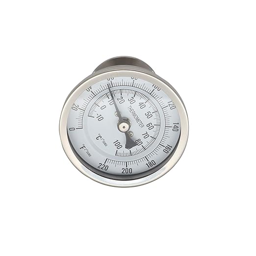 Stainless Steel Bi-Metal Thermometer,1.5" Tri-clamp 4" Stem, 3" Dial, 0 to 200 F Degrees