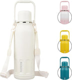 BJPKPK Insulated 50oz Thermos Dishwasher Safe Water Bottle with Lid and Carry Handle Stainless Steel Water Bottles for Outdoor Sports,Beige