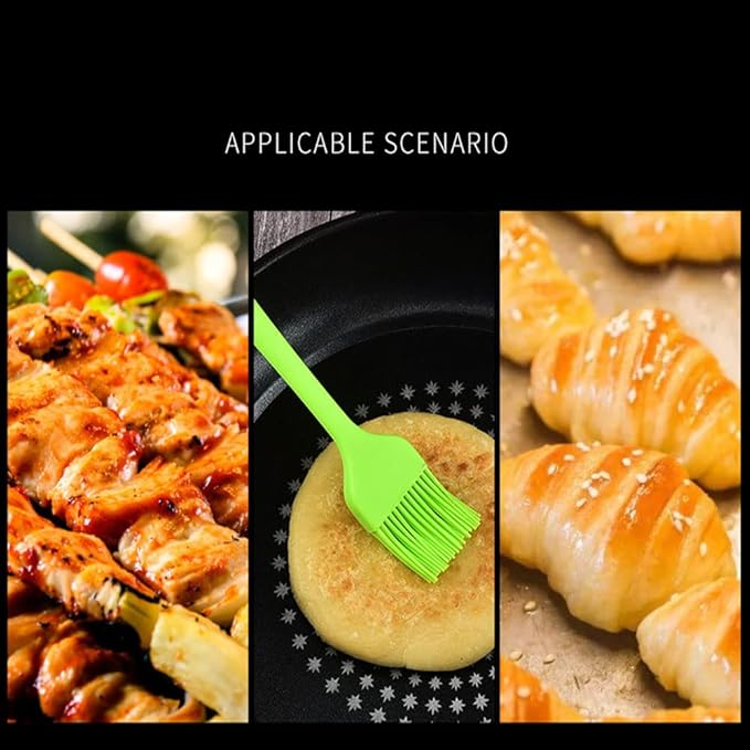 Silicone brush, Oil Brush for BBQ Kitchen Cooking Baking and Grilling (2 PCS,orange)