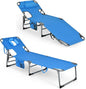 Goplus Tanning Chair, Folding Adjustable Patio Lounge Chair by Goplus
