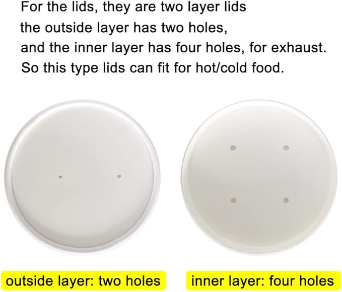 100 Count Paper Lids for Belinlen 5oz/6oz/8oz/12oz/16oz Paper Ice Cream Cups, Hot/Cold Soup Cups‘s Lids