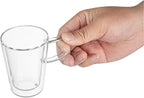Restaurantware-Forma Professional 5.1 oz Double Wall Glass Mugs, 2 Insulated Coffee Mugs With Handle - Dishwashable, Reusable, Clear Glass Beverage Cups, Freezable, For Hot Or Cold Beverages