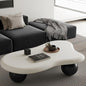 47.2” Cloud Coffee Table with 3 Ball Legs, Modern Irregular Center Table by BSYEIO