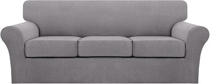 Turquoize 4 Piece Sofa Covers for 3 Cushion Couch Sofa Slipcover Soft Couch by Turquoize