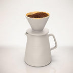 Pour Over Drip Coffee Maker Gift Set with Two Coffee Mugs, Non-Electric Pour Over Coffee Dripper, Easy Manual Brew Maker, Dishwasher and Microwave Safe, Filters not included (Ivory)