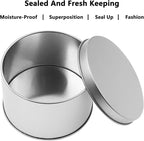 Metal Empty Boxes, Tin Boxes with Lid,Small Silver Tin Boxes,Stackable Organizer Containers,8PCS Storage Tin for Home Outdoor Active Storage Containers