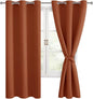 Fall Blackout Curtains for Bedroom Burnt Ochre 42 x 72 Inch 2 Panel | Thermal by Hiasan