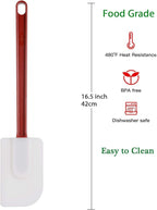 Silicone Rubber Spatula Set of 3, High Heat Commercial Spatula 16 Inch for Cooking (3 Scrapers)