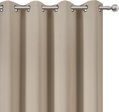 Blackout Curtains 66 x 84 inch/Khaki Curtains Set of 2 Panels/Thermal Insulated - Image 6
