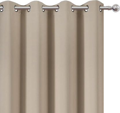Khaki Thermal Blackout Curtains/52 x 45 Inch/Set of 2 Panels Room Darkening - Image 6