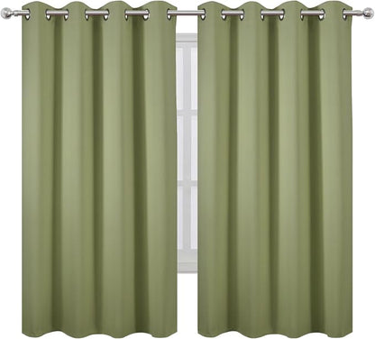 Sage Green Blackout Curtains 52 x 63 Inch Length/Set of 2 Curtain - Image 2