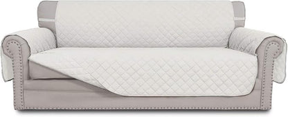 Easy-Going Reversible Couch Cover, 4 Seater Sofa, Ivory/Ivory | XX-Large Sofa by Easy-Going
