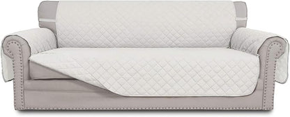 Easy-Going Reversible Couch Cover, 3 Cushion Sofa, Ivory/Ivory | Machine by Easy-Going
