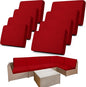 Newwiee 8 Pcs Stretch Patio Outdoor Cushion Covers Replacement, Wine Red | 4 by Newwiee
