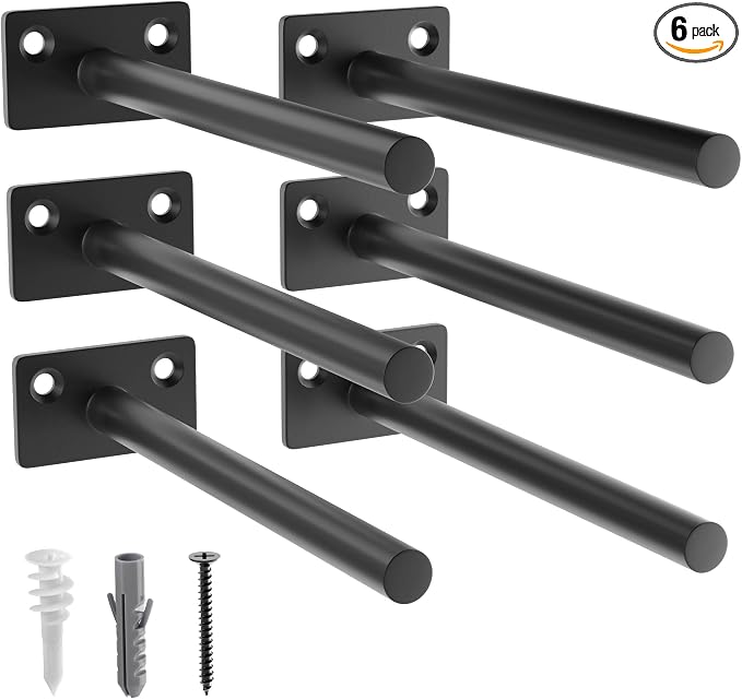 LEOPO 6-Pack 6 inch Floating Shelf Brackets, Hidden Shelf Bracket by FinestHomeDecor