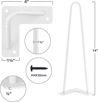 SMARTSTANDARD 14 Inch Heavy Duty Hairpin Furniture Legs, Metal Home DIY Projects - Image 2