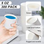 300 Pack 5 oz Paper Cups, White Paper Disposable Cups, Small Bathroom Mouthwash Cups, Hot/Cold Drinking Cups for Bathroom, Home, Party, Office, Picnic, Travel